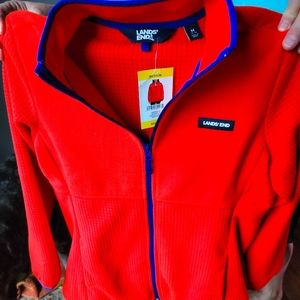 Land's End Orange Fleece Jacket